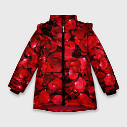 Зимняя куртка для девочки Лепестки алых роз