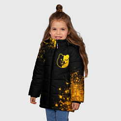 Куртка зимняя для девочки Danganronpa - gold gradient: надпись, символ, цвет: 3D-черный — фото 2