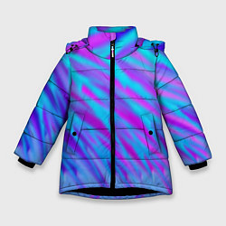Куртка зимняя для девочки Зимние узоры, цвет: 3D-черный