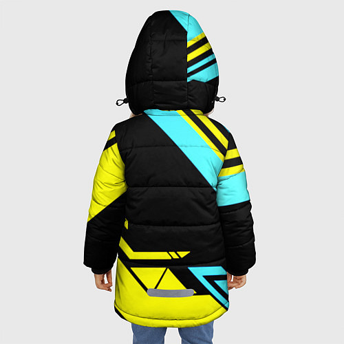 Зимняя куртка для девочки Pubg geometry game / 3D-Светло-серый – фото 4