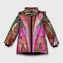 Зимняя куртка для девочки Размытый узор с розовыми и серыми тонами
