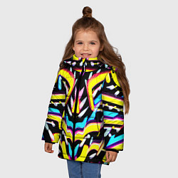 Куртка зимняя для девочки Abstract mirrow pattern - neural network, цвет: 3D-светло-серый — фото 2