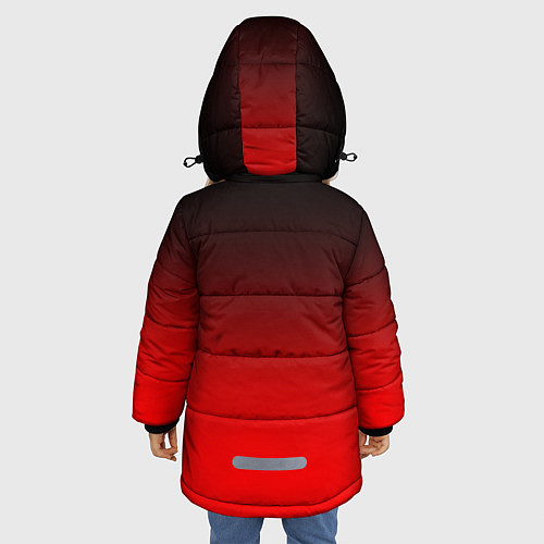 Зимняя куртка для девочки Градиент: от черного до ярко-красного / 3D-Светло-серый – фото 4
