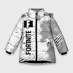 Куртка зимняя для девочки Fortnite glitch на светлом фоне: по-вертикали, цвет: 3D-черный