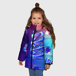 Куртка зимняя для девочки Фигуры на градиенте, цвет: 3D-светло-серый — фото 2