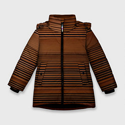 Куртка зимняя для девочки Деревяшка, цвет: 3D-черный