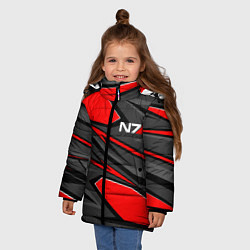 Куртка зимняя для девочки Mass Effect - черно-белый, цвет: 3D-черный — фото 2