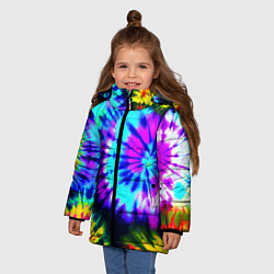 Куртка зимняя для девочки Abstraction colorful composition, цвет: 3D-черный — фото 2