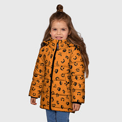 Куртка зимняя для девочки Тыквенный узор, цвет: 3D-красный — фото 2