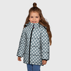 Куртка зимняя для девочки Бело-серый узор в клетку, цвет: 3D-светло-серый — фото 2