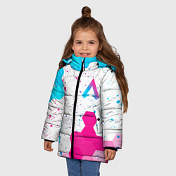 Куртка зимняя для девочки Apex Legends neon gradient style вертикально, цвет: 3D-черный — фото 2