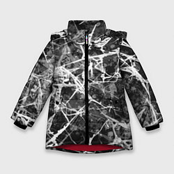 Куртка зимняя для девочки Абстракция - паутина, цвет: 3D-красный