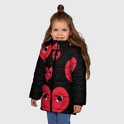 Куртка зимняя для девочки Космические сердца, цвет: 3D-светло-серый — фото 2