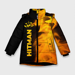 Куртка зимняя для девочки Hitman - gold gradient по-вертикали, цвет: 3D-черный