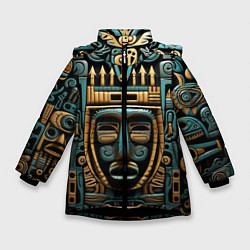 Зимняя куртка для девочки Орнамент с маской в египетском стиле