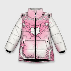 Куртка зимняя для девочки Сердце сколопендры, цвет: 3D-черный