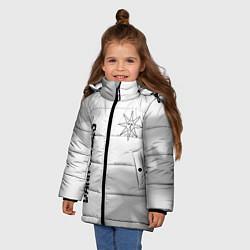 Куртка зимняя для девочки Dark Souls glitch на светлом фоне вертикально, цвет: 3D-черный — фото 2