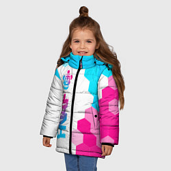 Куртка зимняя для девочки FNAF neon gradient style по-вертикали, цвет: 3D-черный — фото 2