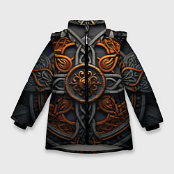 Зимняя куртка для девочки Орнамент в викингском стиле