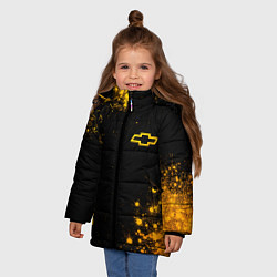 Куртка зимняя для девочки Chevrolet - gold gradient вертикально, цвет: 3D-черный — фото 2