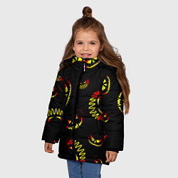 Куртка зимняя для девочки Злобные тыквы, цвет: 3D-красный — фото 2