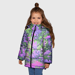 Куртка зимняя для девочки Разноцветный витраж, цвет: 3D-черный — фото 2