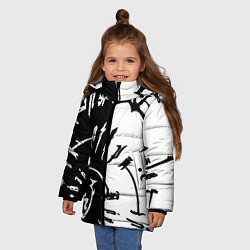 Куртка зимняя для девочки Астарион - знак на спине чб, цвет: 3D-черный — фото 2