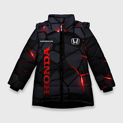 Куртка зимняя для девочки Honda - плиты с эффектом свечения, цвет: 3D-черный