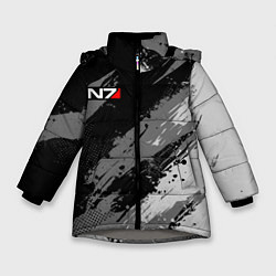Зимняя куртка для девочки N7 - mass effect monochrome