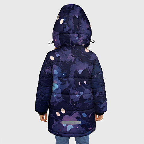 Зимняя куртка для девочки Фиолетовые котики / 3D-Светло-серый – фото 4