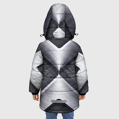 Зимняя куртка для девочки Стальные блоки / 3D-Светло-серый – фото 4