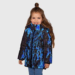 Куртка зимняя для девочки Демонический доспех синий, цвет: 3D-красный — фото 2
