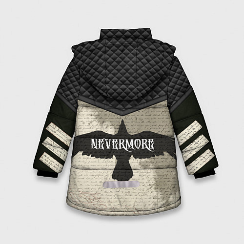 Зимняя куртка для девочки Ворон-Nevermore / 3D-Светло-серый – фото 2