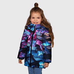 Куртка зимняя для девочки Стеклянные прозрачные камушки, цвет: 3D-красный — фото 2