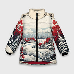 Куртка зимняя для девочки Зимнее чудо, цвет: 3D-красный
