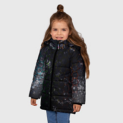 Куртка зимняя для девочки Черные узоры, цвет: 3D-черный — фото 2