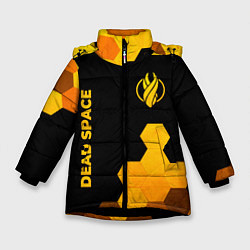 Куртка зимняя для девочки Dead Space - gold gradient вертикально, цвет: 3D-черный