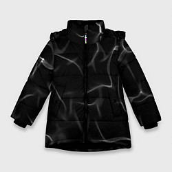 Куртка зимняя для девочки Узор дыма, цвет: 3D-черный