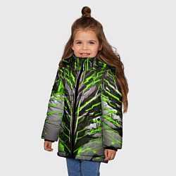 Куртка зимняя для девочки Киберпанк доспех зелёный, цвет: 3D-черный — фото 2