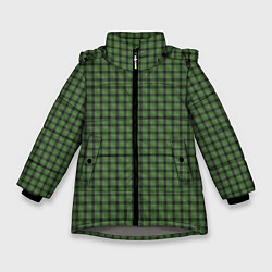 Куртка зимняя для девочки Зеленая клетка классика, цвет: 3D-светло-серый