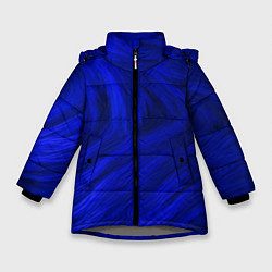 Зимняя куртка для девочки Текстура синей шерсти