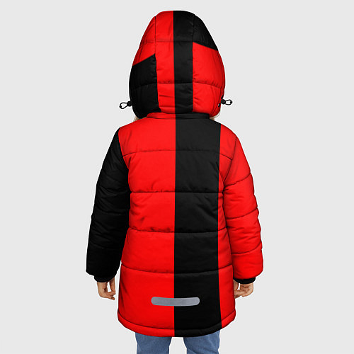 Зимняя куртка для девочки Красный и черный - герб РФ / 3D-Светло-серый – фото 4