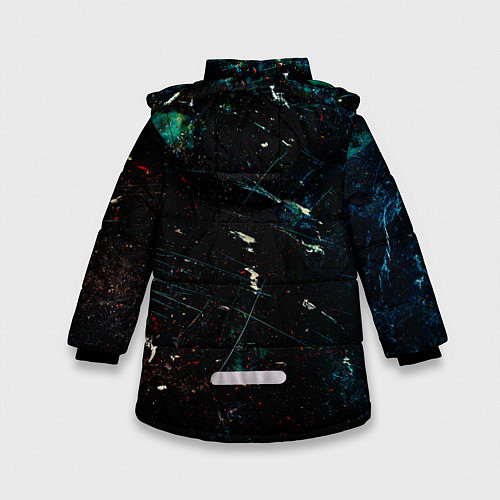 Зимняя куртка для девочки Царапины и краска / 3D-Красный – фото 2