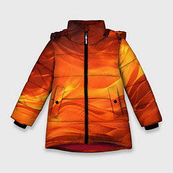 Куртка зимняя для девочки Яркий огонь, цвет: 3D-красный