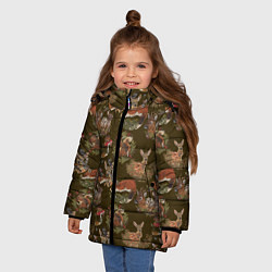 Куртка зимняя для девочки Разные животные, цвет: 3D-светло-серый — фото 2