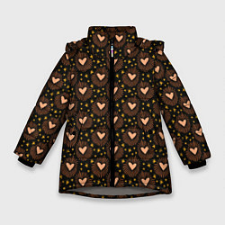 Куртка зимняя для девочки Волшебные сердечки, цвет: 3D-светло-серый