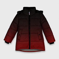 Куртка зимняя для девочки Градиент от тёмного до тёмно красного, цвет: 3D-светло-серый