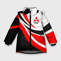 Куртка зимняя для девочки Evo racer mitsubishi - uniform, цвет: 3D-светло-серый