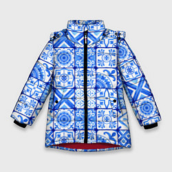 Зимняя куртка для девочки Голубая плитка из кухни