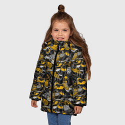 Куртка зимняя для девочки Graffiti style, цвет: 3D-светло-серый — фото 2